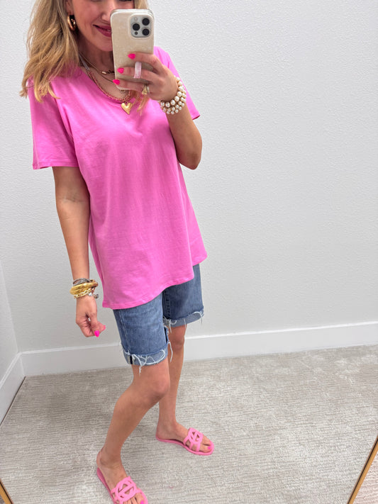 Candy Pink Boyfriend Vneck