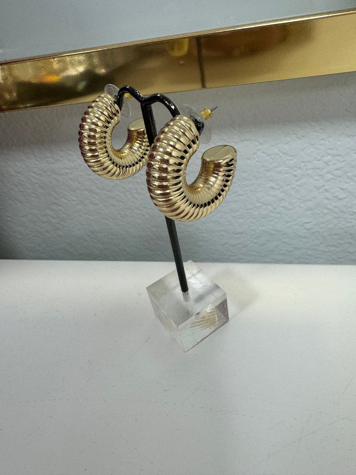 Cable Style Chunky Hoop (silver and gold!)
