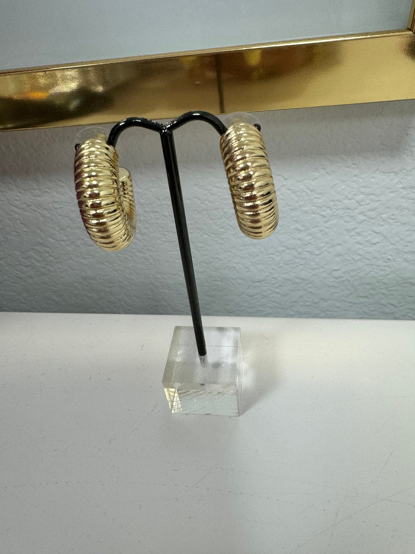 Cable Style Chunky Hoop (silver and gold!)