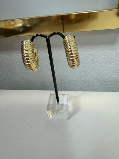 Cable Style Chunky Hoop (silver and gold!) FS