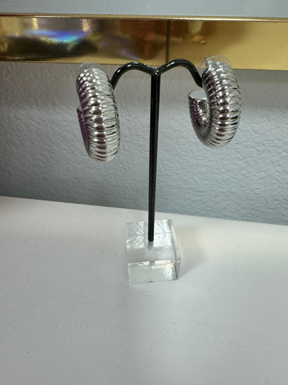 Cable Style Chunky Hoop (silver and gold!) FS