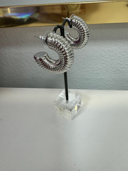 Cable Style Chunky Hoop (silver and gold!) FS