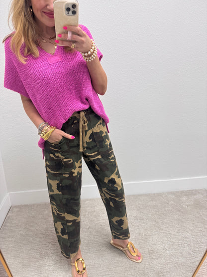 Mauve Knit Short Sleeve Top