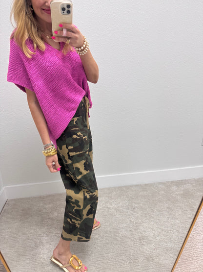 Mauve Knit Short Sleeve Top