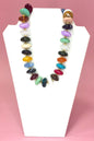 Oval Colorful Bead & Gold Necklace