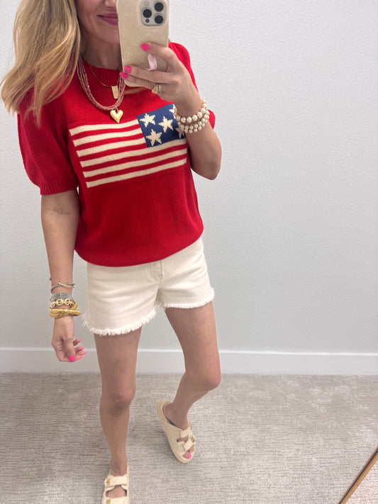 American Flag Sweater Top FS