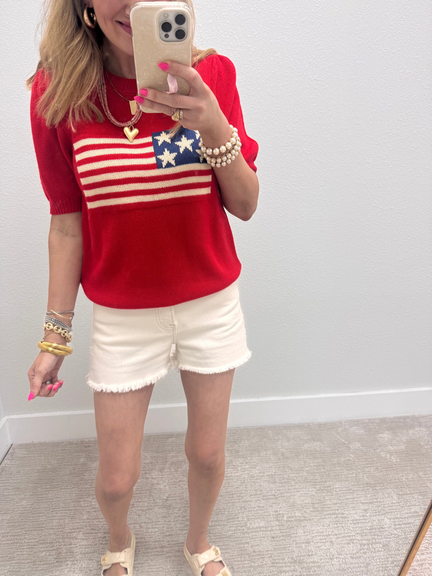 American Flag Sweater Top FS