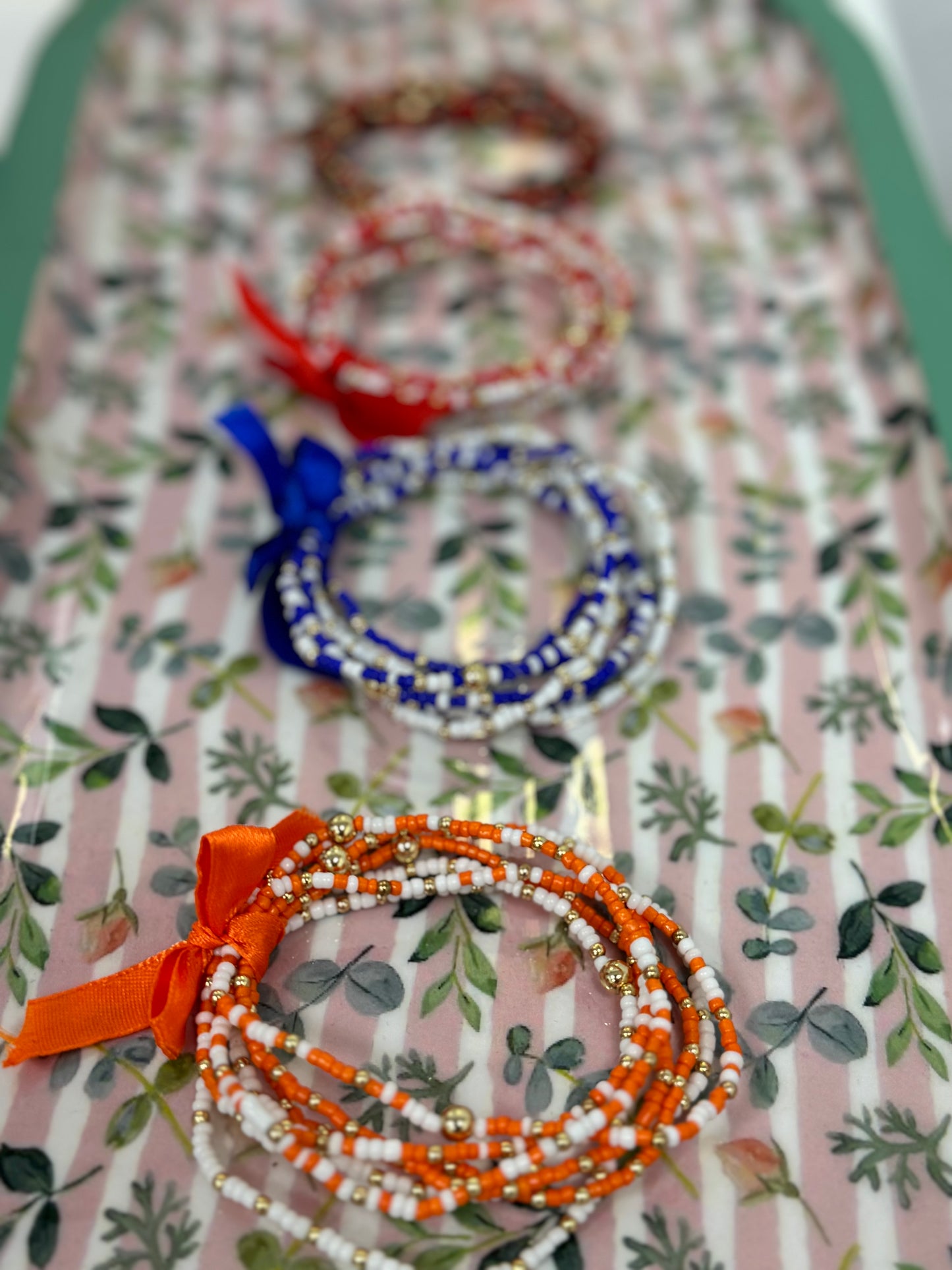 Set of 6 Colored Bead Bracelet Sets (6 colors!!)