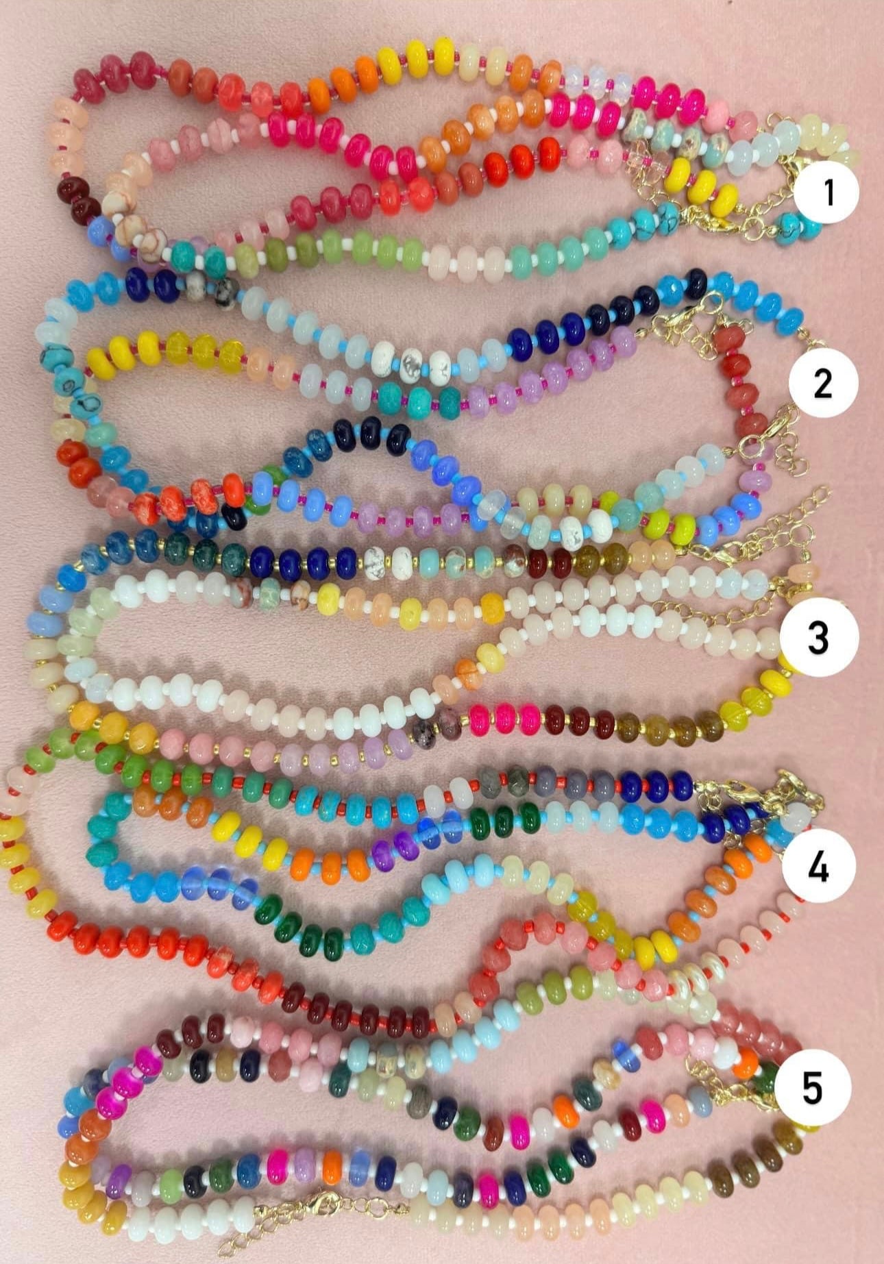 Multi Colored Bead Necklace Set (multiple options!!)