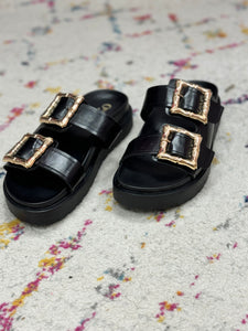 Gold Bamboo Buckle Sandals (2 colors!!) FS