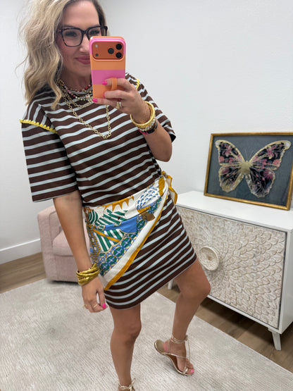 Mocha Blue Striped Dress