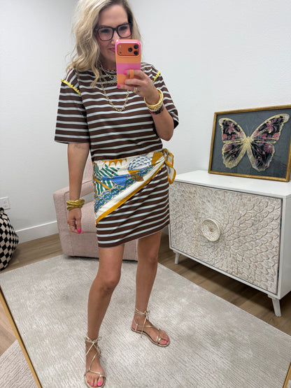 Mocha Blue Striped Dress