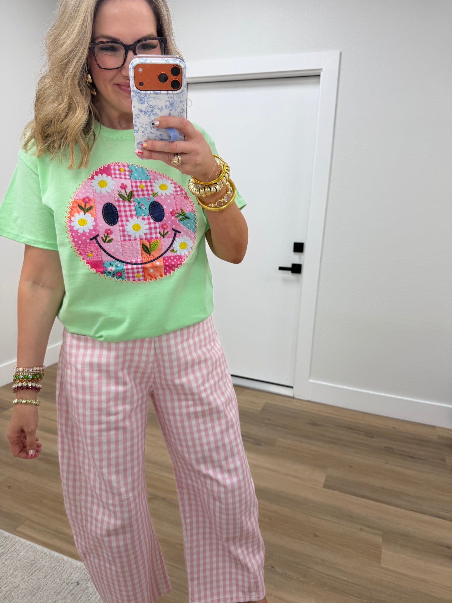 Spring Mint Smiley Graphic Tee