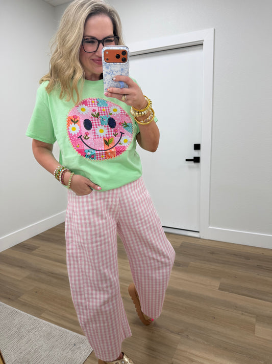 Spring Mint Smiley Graphic Tee