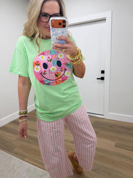 Spring Mint Smiley Graphic Tee
