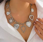 9 Charm Heart Necklace (Silver and Gold)