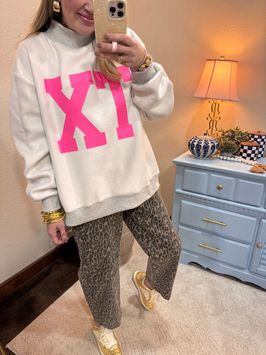 TX & TEXAS Reversible Mock Neck Pullover