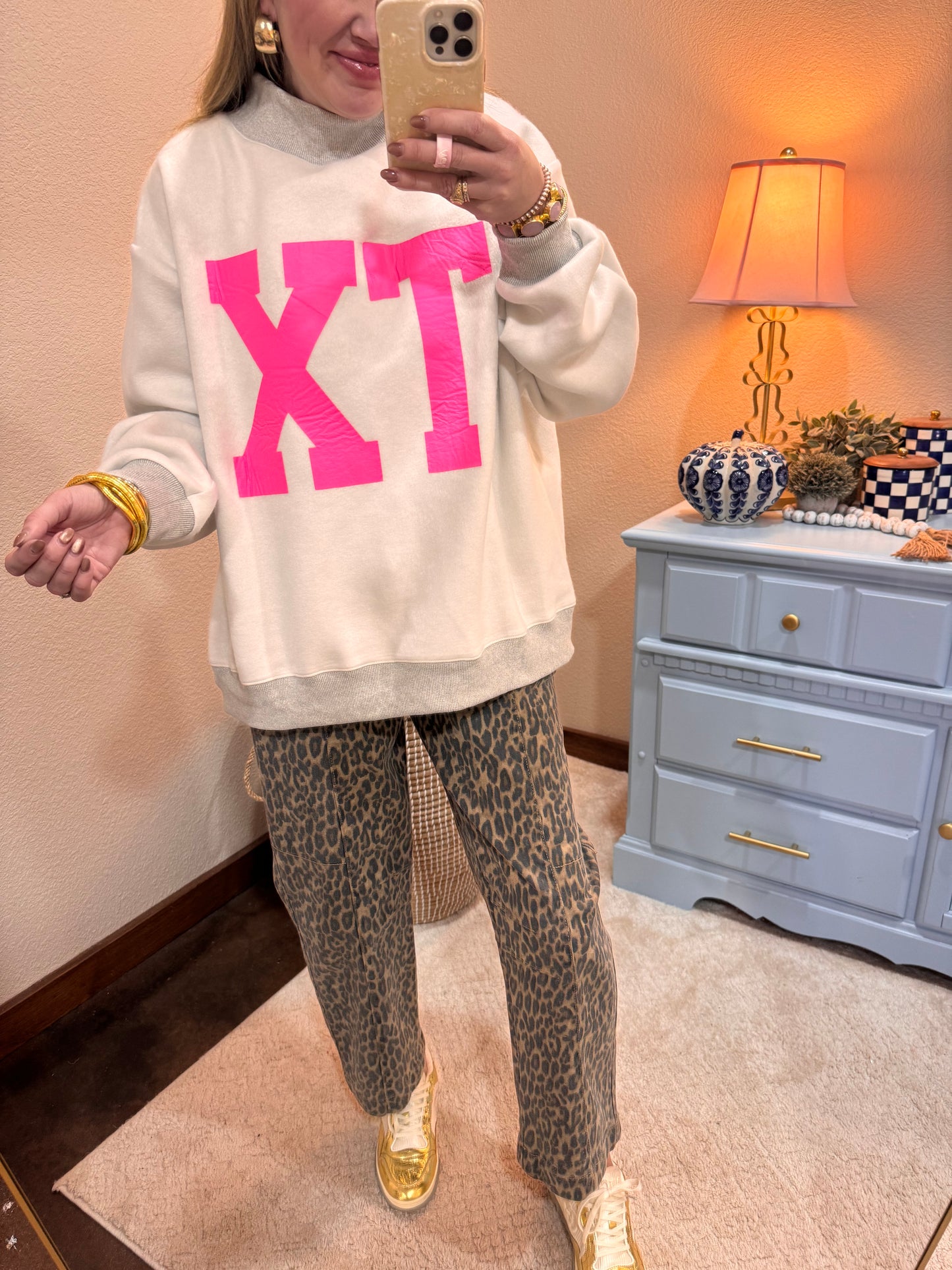 TX & TEXAS Reversible Mock Neck Pullover