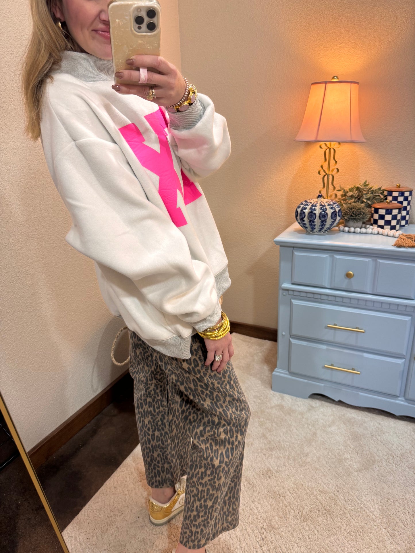 TX & TEXAS Reversible Mock Neck Pullover