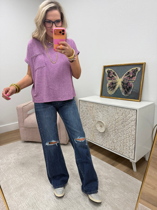 Light Plum Soft Pocket Short Sleeve