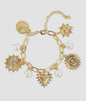 Heart Mix Coin Pearl Chunky Charm Bracelet