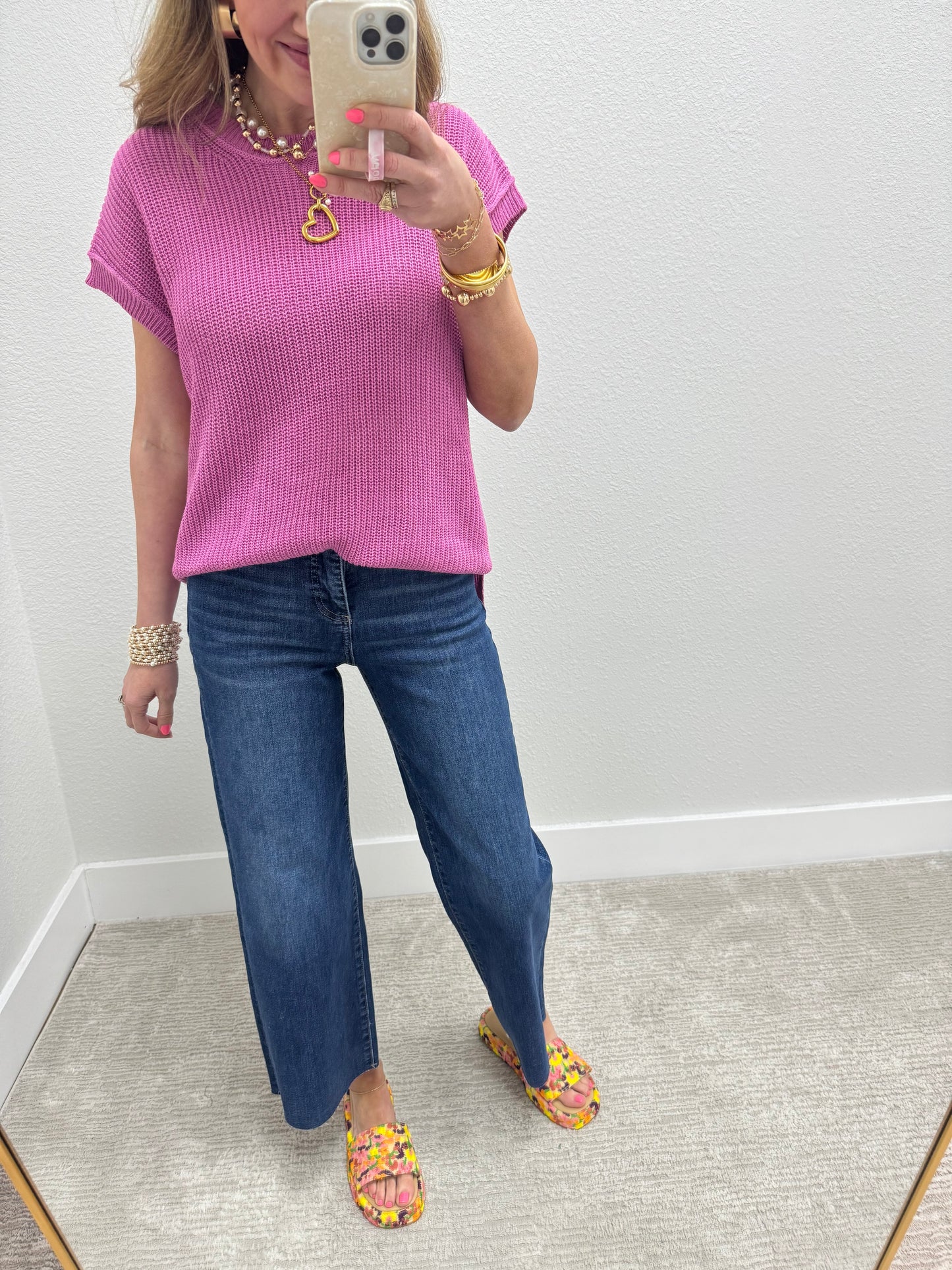 Mauve Knit Short Sleeve Top