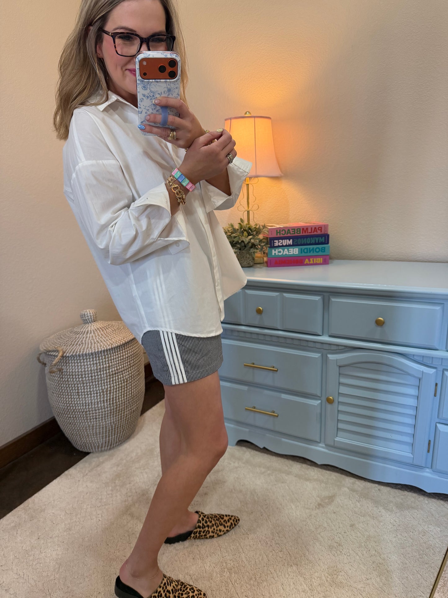 White Button Up Poplin Shirt