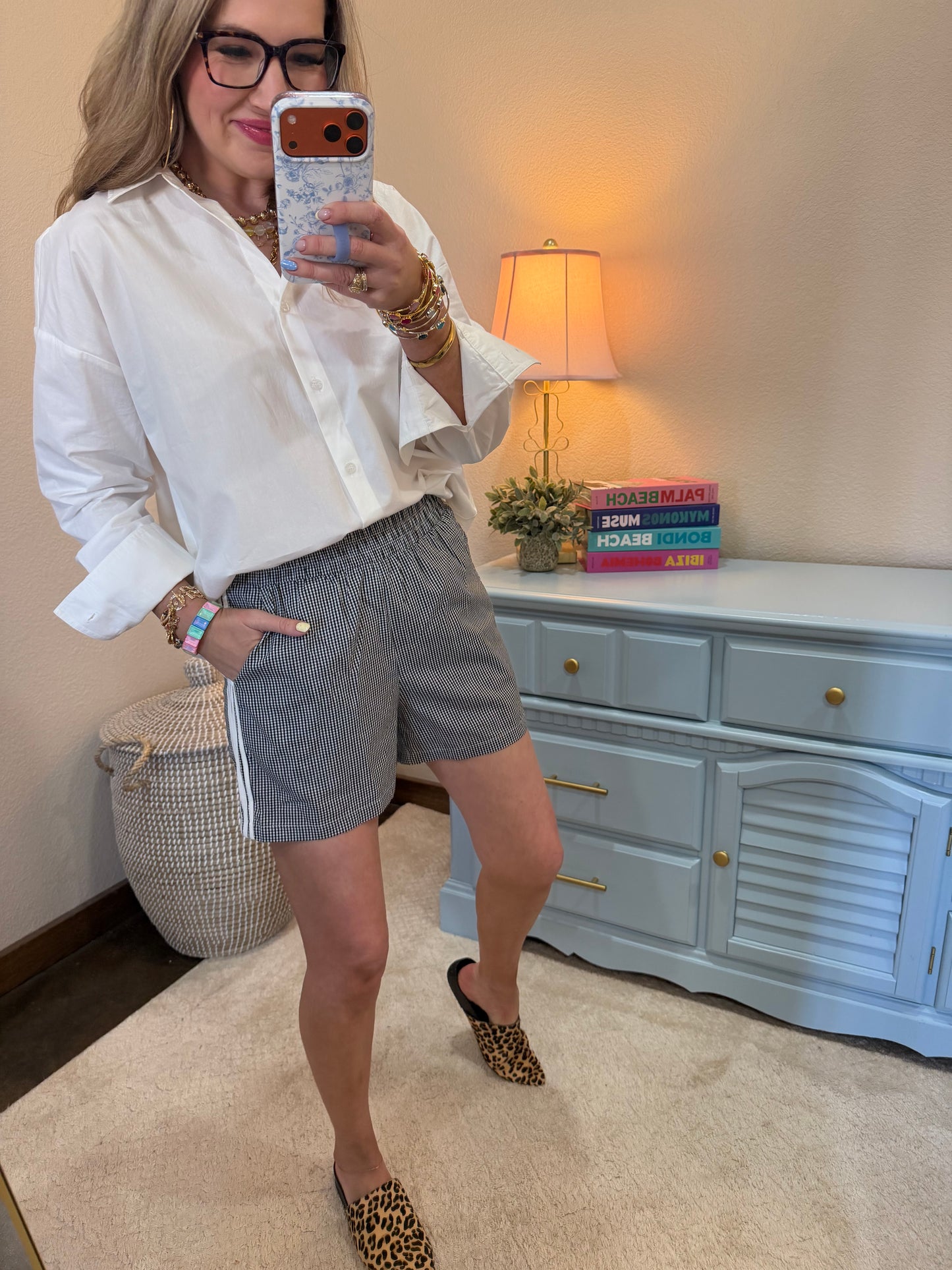 White Button Up Poplin Shirt