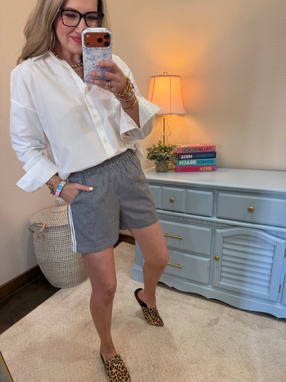 White Button Up Poplin Shirt