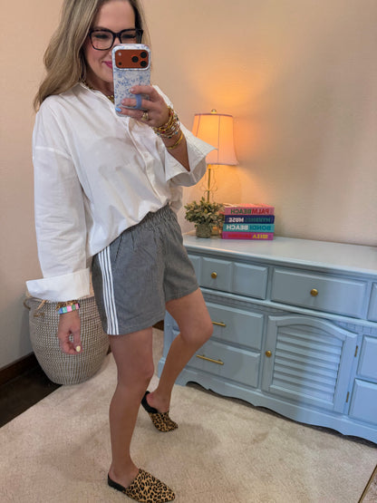 White Button Up Poplin Shirt