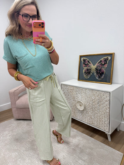 Mint Green Soft Pocket Short Sleeve