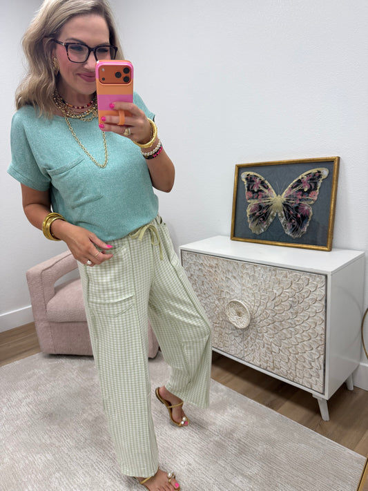 Mint Green Soft Pocket Short Sleeve