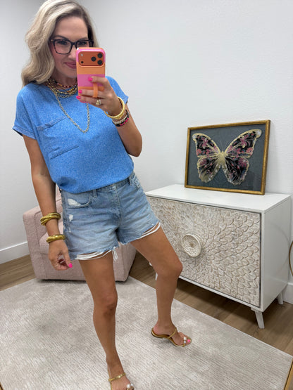 Ocean Blue Soft Pocket Short Sleeve