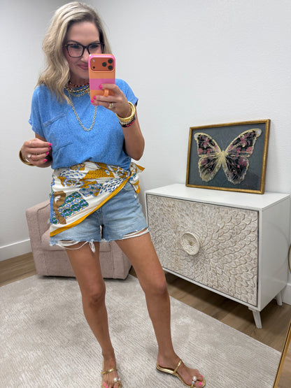 Ocean Blue Soft Pocket Short Sleeve