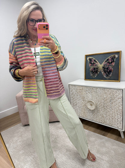 Multi Color Open Cardigan