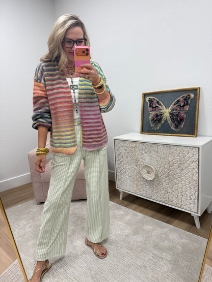 Multi Color Open Cardigan