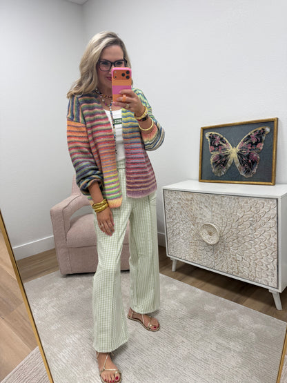 Multi Color Open Cardigan