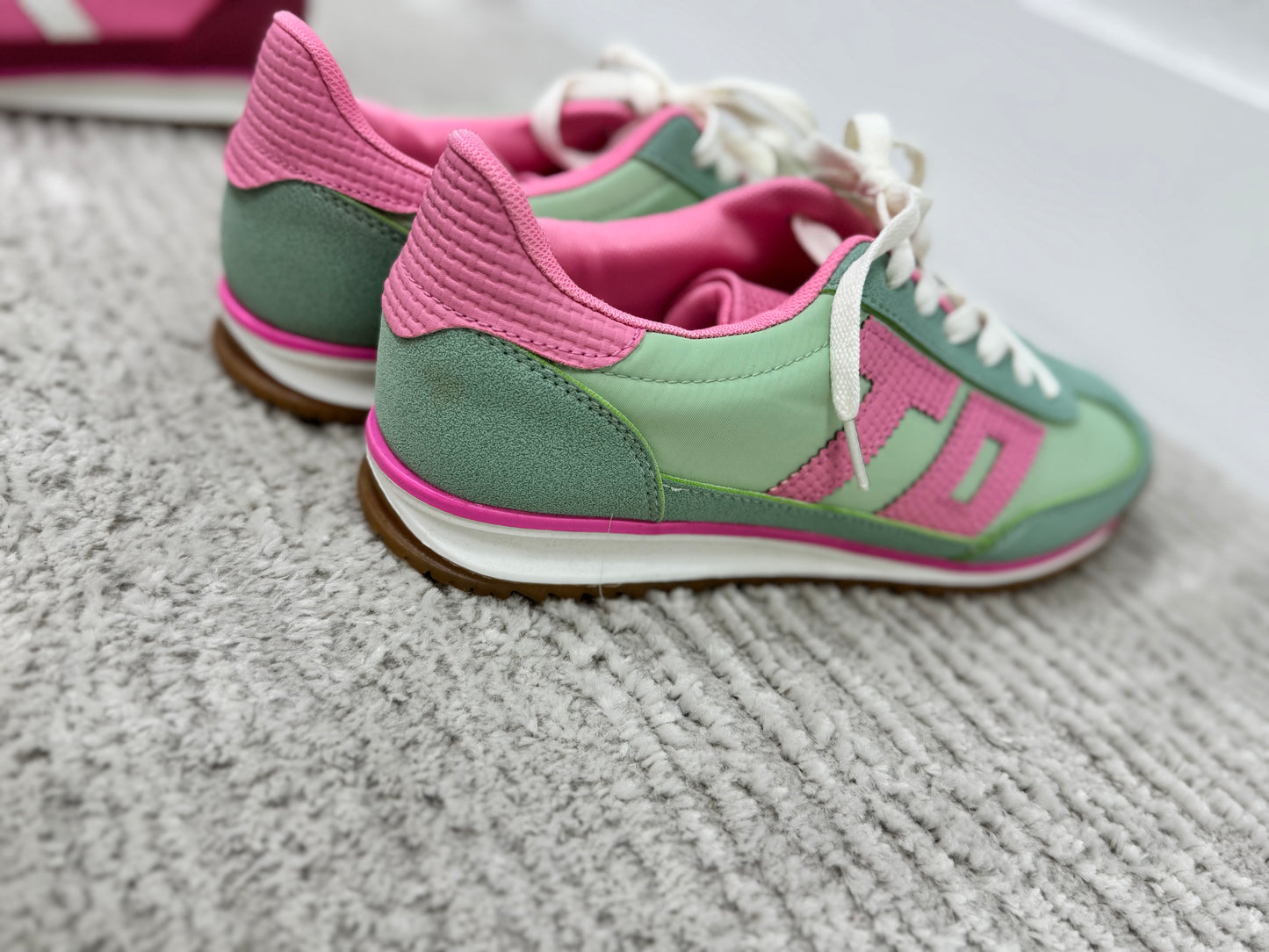 Green and Pink T Sneakers