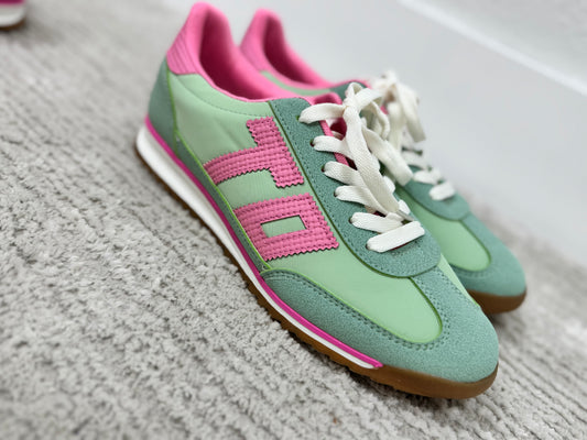 Green and Pink T Sneakers