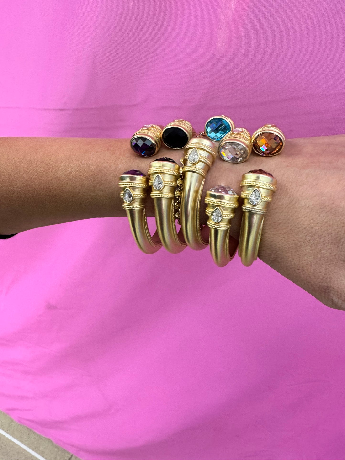 Matte Gold Gemstone Bracelet