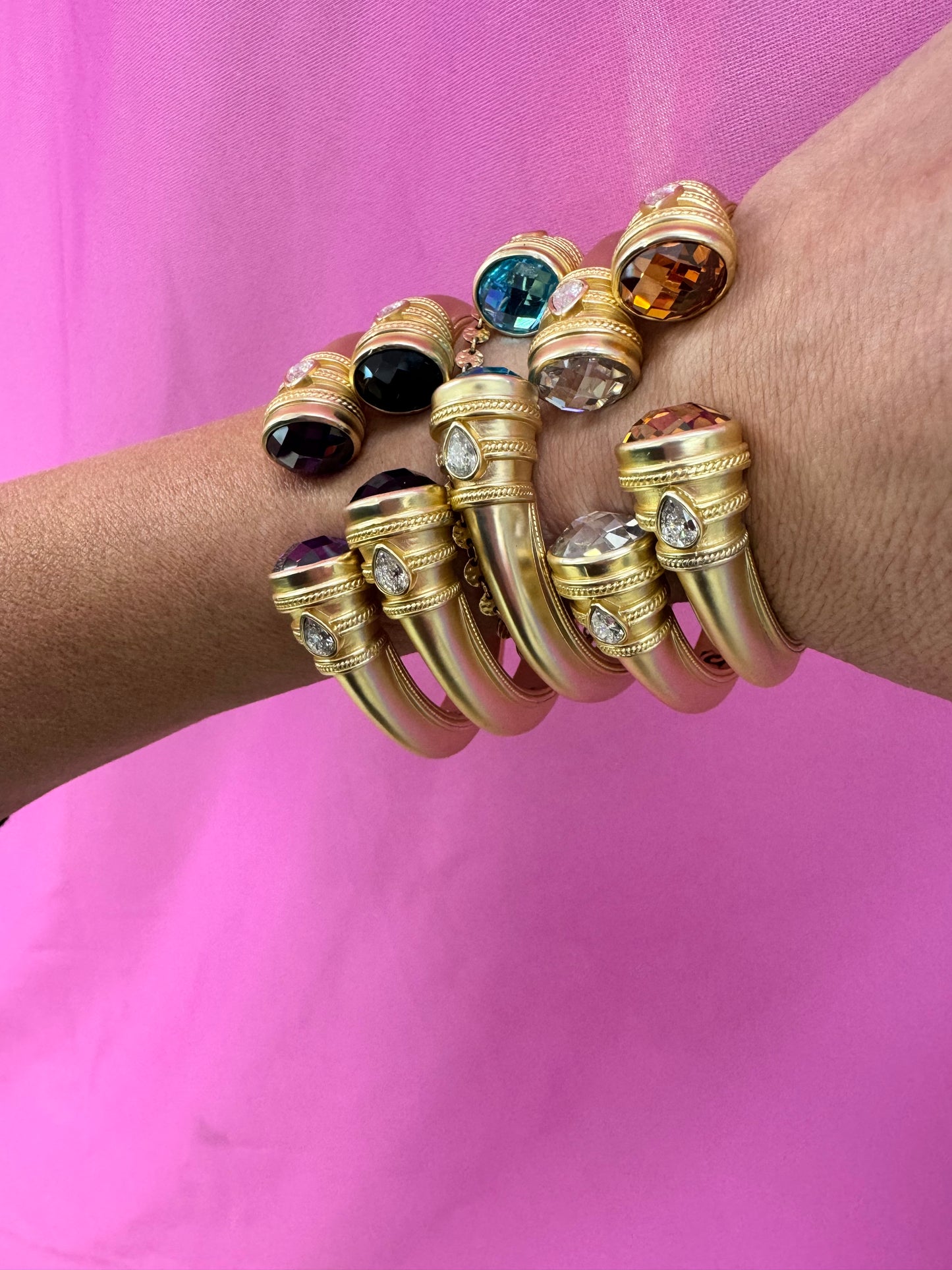 Matte Gold Gemstone Bracelet
