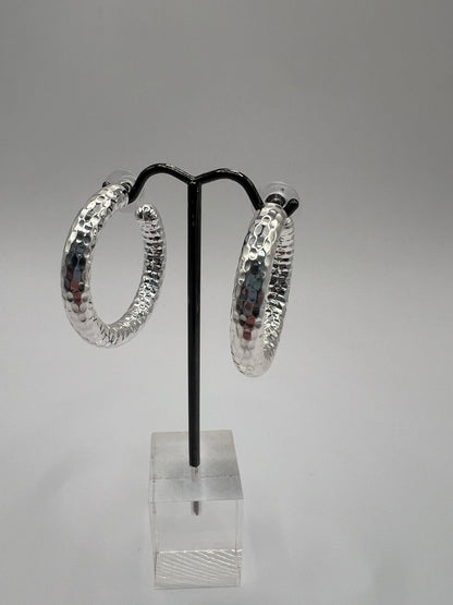 Chunky Textured Hoops (Gold and Silver) FS