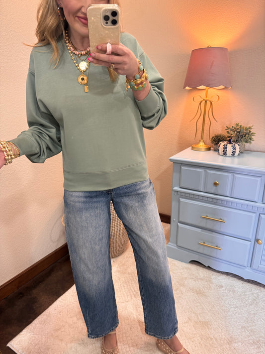 Sage Green Scuba Classic Crew Neck Sweatshirt
