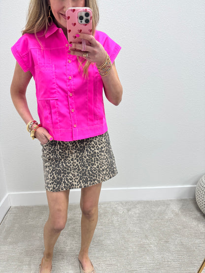 JBD Leopard Denim Skirt