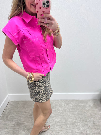 JBD Leopard Denim Skirt
