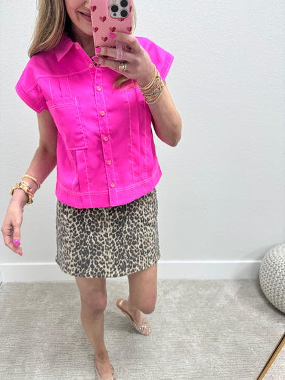 JBD Leopard Denim Skirt