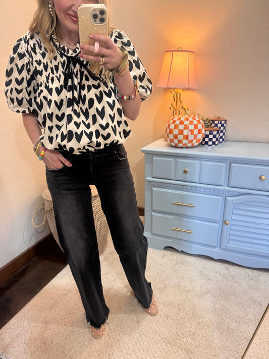 Risen Black Low Rise Wide Leg Jeans