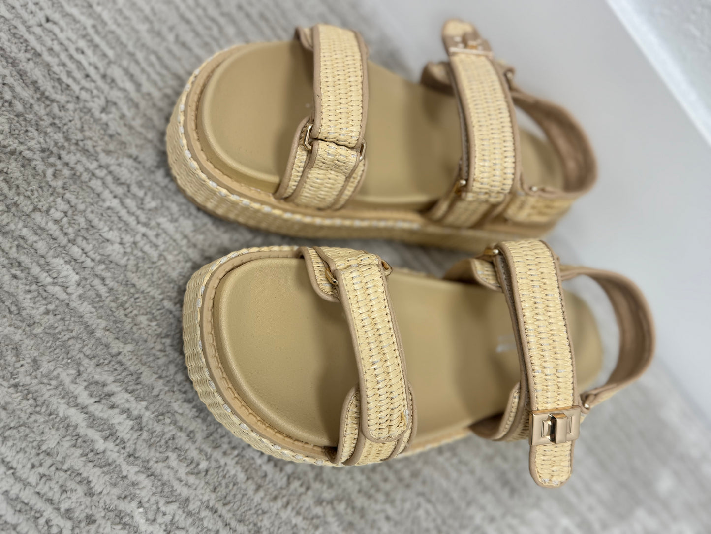 Raffia Strap Wedge Sandal