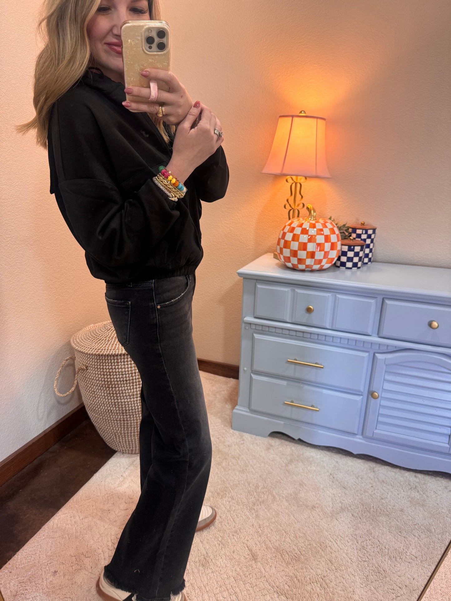 Risen Black Low Rise Wide Leg Jeans