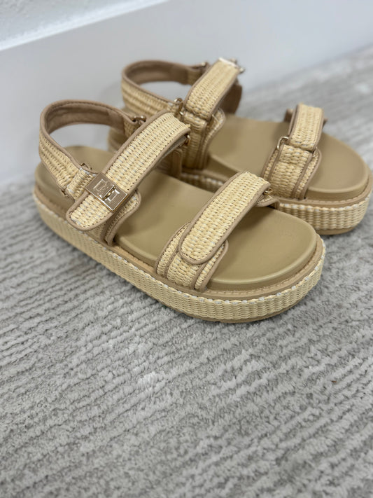Raffia Strap Wedge Sandal